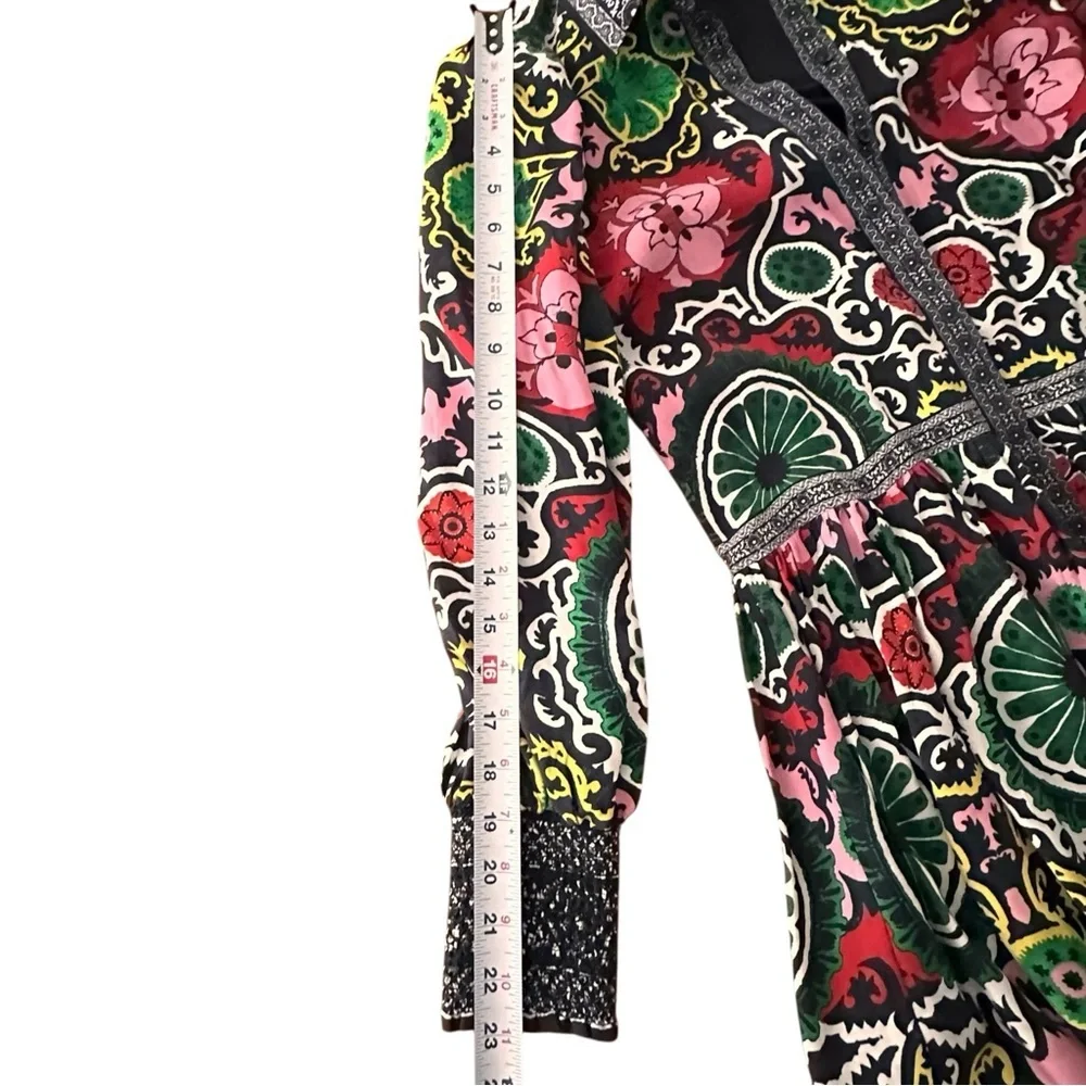Alice + Olivia Bertha Women’s Mixed Print Long Sleeve Minidress XS - Picture 6 of 9